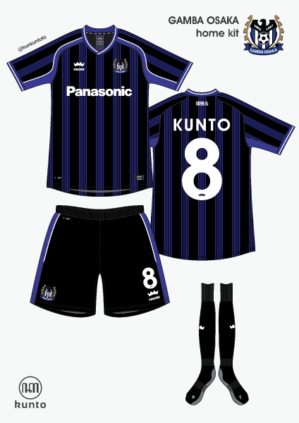Gamba Osaka home kit by @kunkuntoto