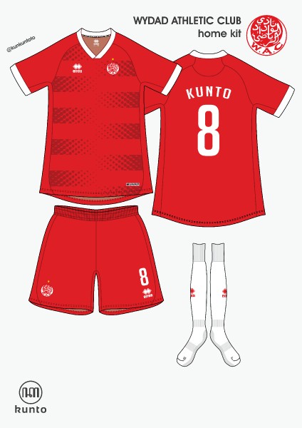 Wydad AC home kit by @kunkuntoto