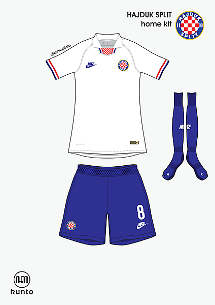 Hajduk Split home kit by @kunkuntoto