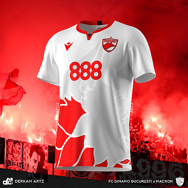 FC Dinamo București x Macron - Away Kit Concept "Câinii Roșii" 