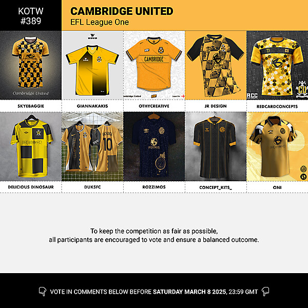 KOTW 389 - VOTING - CAMBRIDGE UNITED