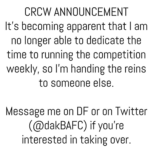 CRCW Announcement