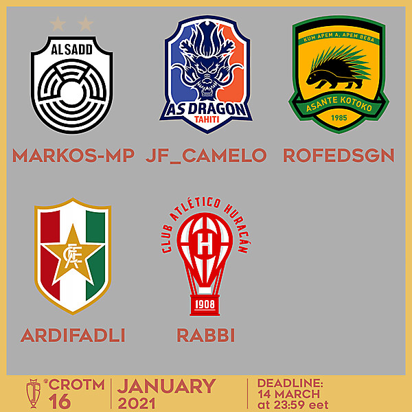 CROTM 16 VOTING - JANUARY 2021