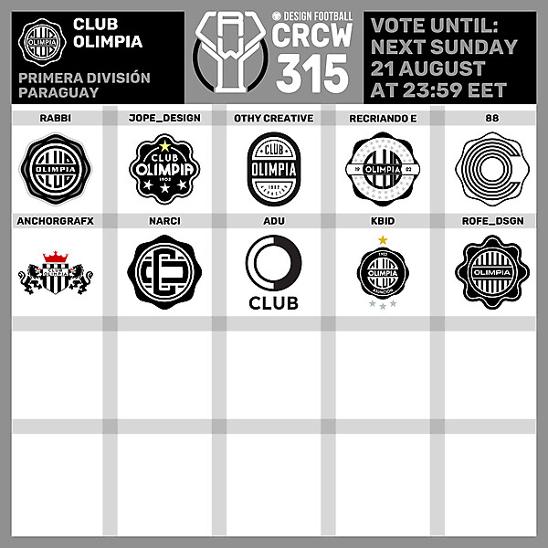 CRCW 315 - VOTING PHASE - CLUB OLIMPIA