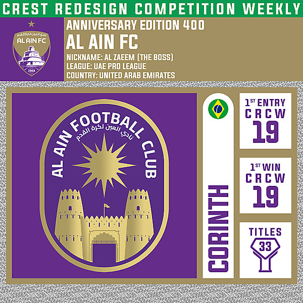 CRCW 400 - ANNIVERSARY EDITION - AL AIN FC - CORINTH