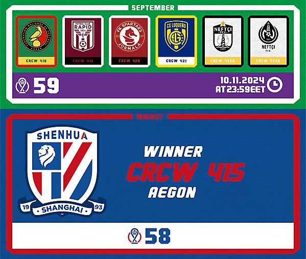 CRCM 59 - VOTING PHASE - SEPTEMBER 2024 / CRCM 58 - RESULTS PHASE - AUGUST 2024