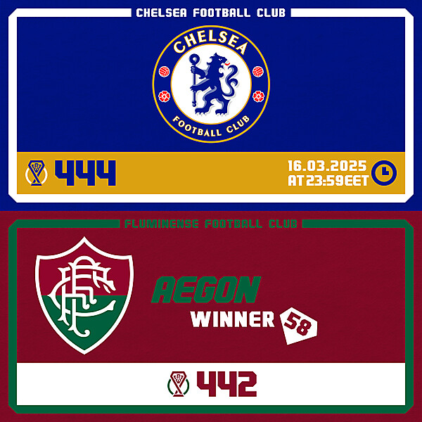 CRCW 444 - ENTRY PHASE - CHELSEA FC / CRCW 442 - RESULTS PHASE - FLUMINENSE FC