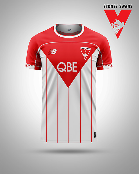 Sydney Swans AFL as a soccer shirt