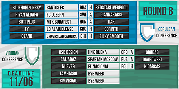 DFSL Round 8 Fixtures