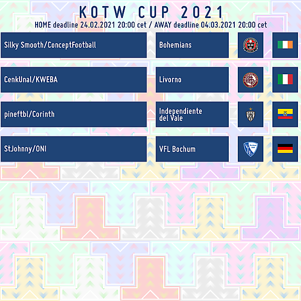 1/4 finals fixtures Home