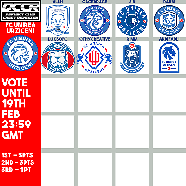 DCCR12 - FC Unirea Urziceni - Voting