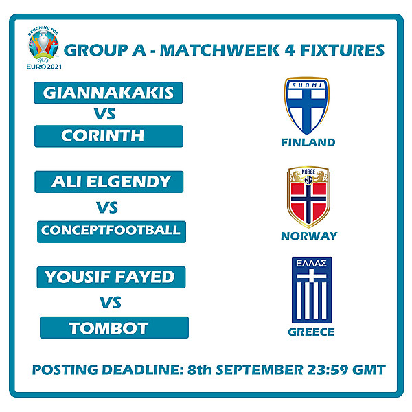 Group A Matchweek 4 Fixtures