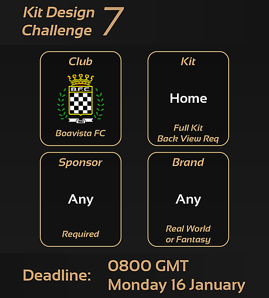 Kit Design Challenge: 7 - Boavista FC Home Kit
