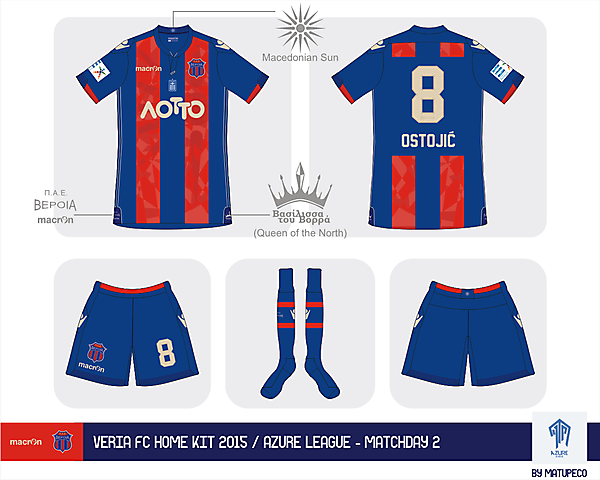 Veria FC Home kit - Azure League / Matchday 2