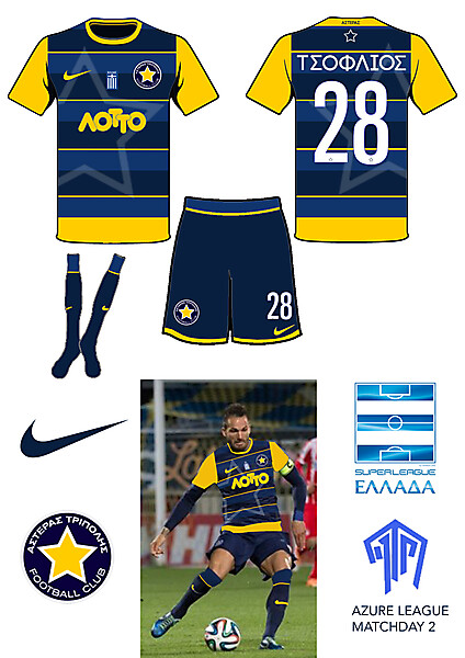 Asteras Tripoli Home Kit- Azure League Matchday 2
