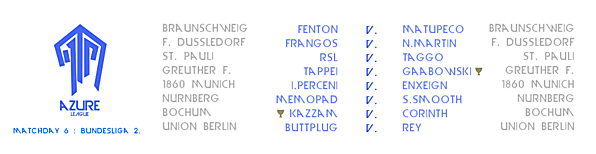 Matchday 6 Draw : Azure League
