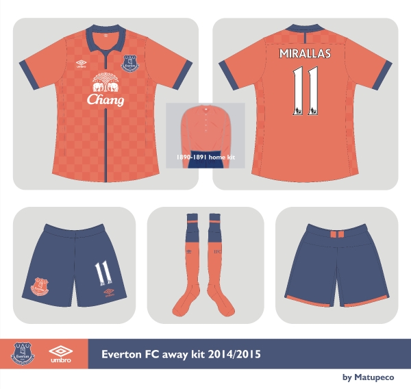 Everton FC Umbro away kit 2014/2015