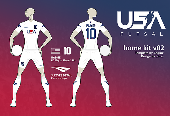 USA Futsal home kit v02