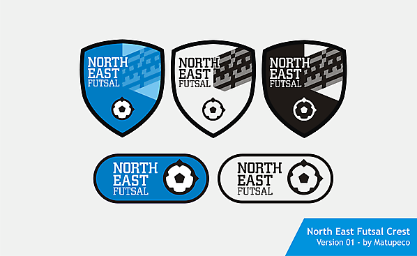North East Futsal Crest version 01 - Colour variants