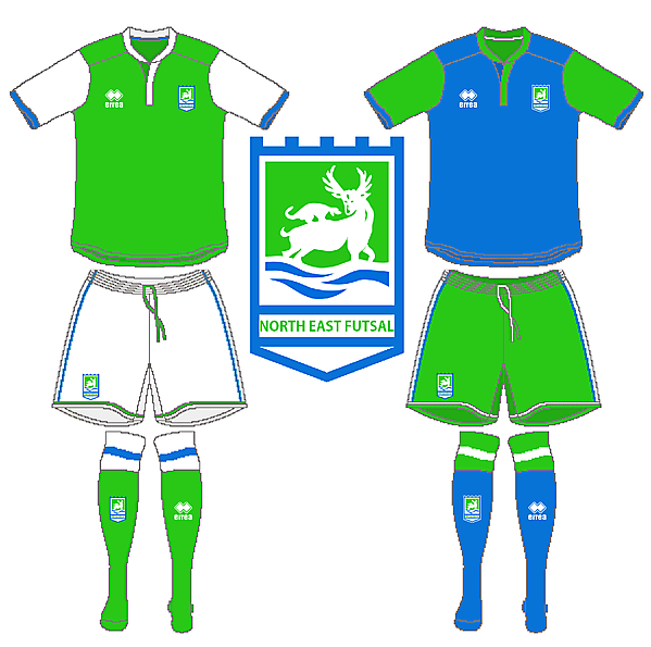 North East Futsal Crest and Kits V.4