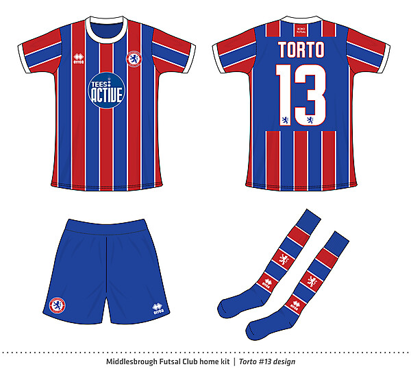 Middlesbrough Futsal Club 2013 Erreà home kit
