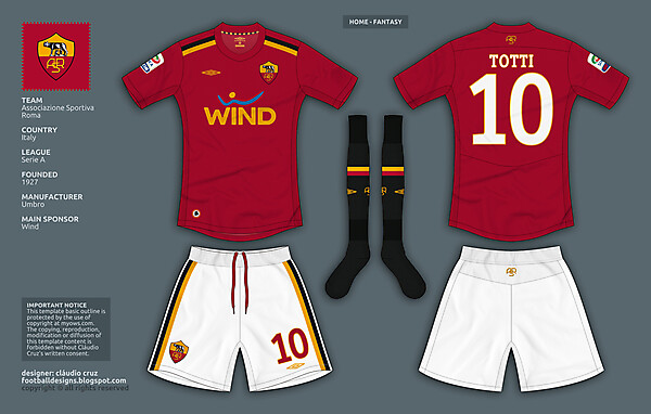 AS Roma - Home Fantasy Kit by Umbro