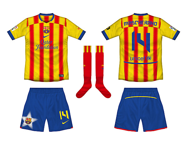 Barca Away w/ alternative shorts