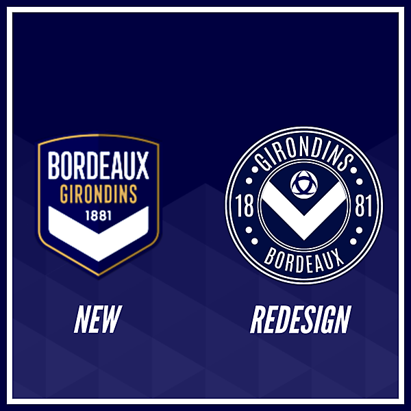 Girondins de Bordeaux Crest Redesign Comparison