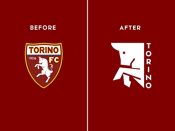 TORINO FC REBRAND BEFORE AND AFTER