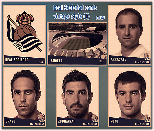 Real Sociedad cards vintage style (I)
