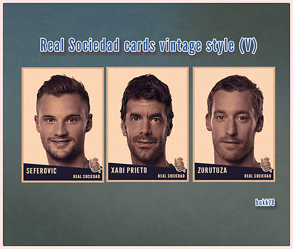 Real Sociedad cards vintage style (V)