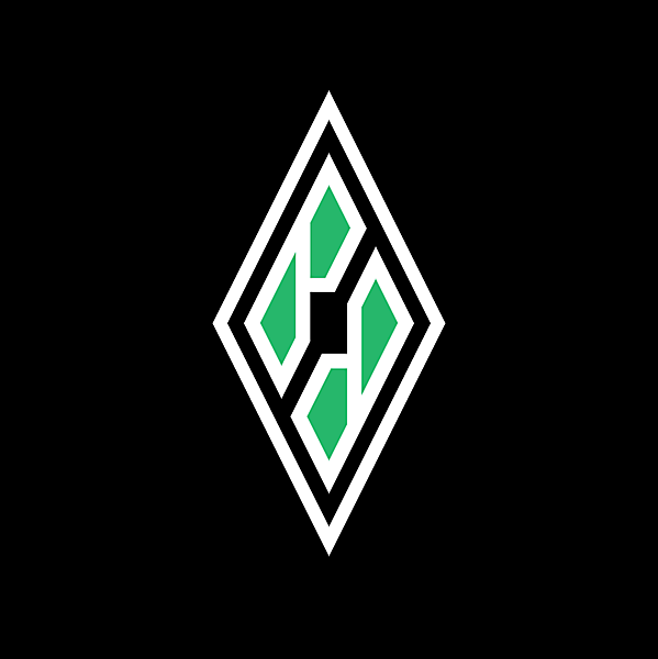 Borussia Moenchengladbach B/M inside iconic diamond  logo concept 