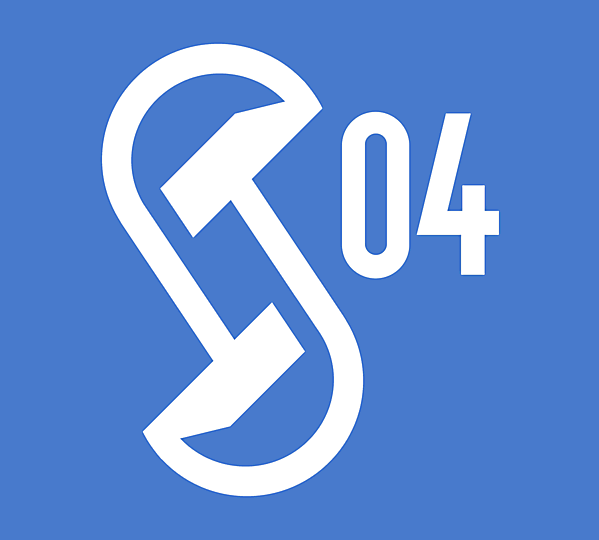 FC Schalke 04 Gelsenkirchen logo concept features opposite miners hammers.