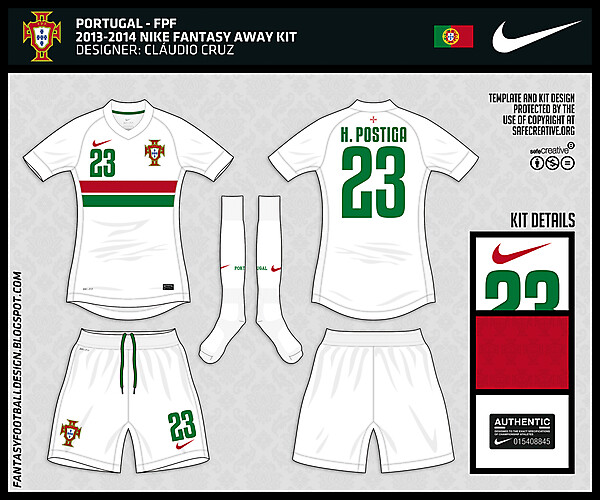 Portugal - 2013/2014 Nike Away Fantasy Kit - by Cláudio Cruz