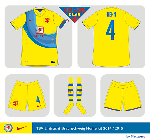 TSV Eintracht Braunschweig home kit 2014 - 2015