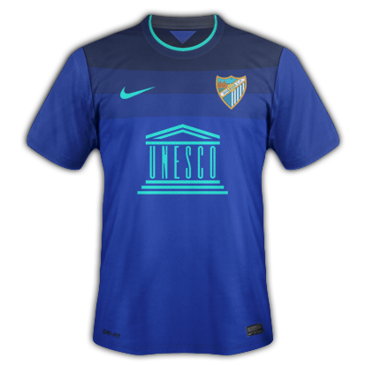 Malaga Away kit for 2014/15 with Nike
