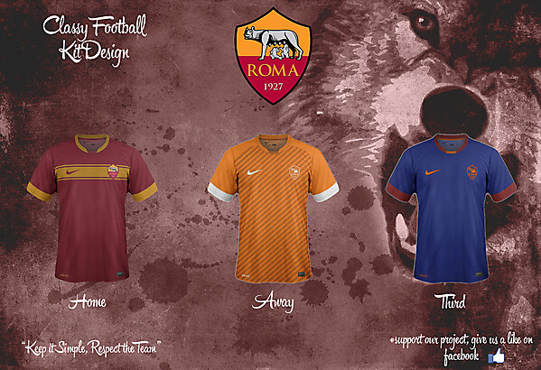 Roma Home, Away and Third Fantasy Kit 14/15