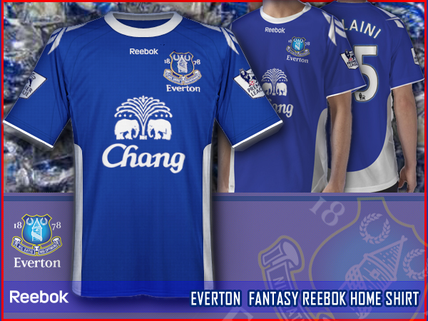 EVERTON fantasy reebok home shirt
