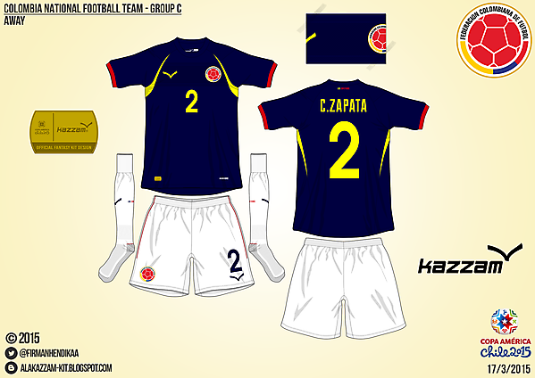 Colombia Away - Group C, 2015 Copa América