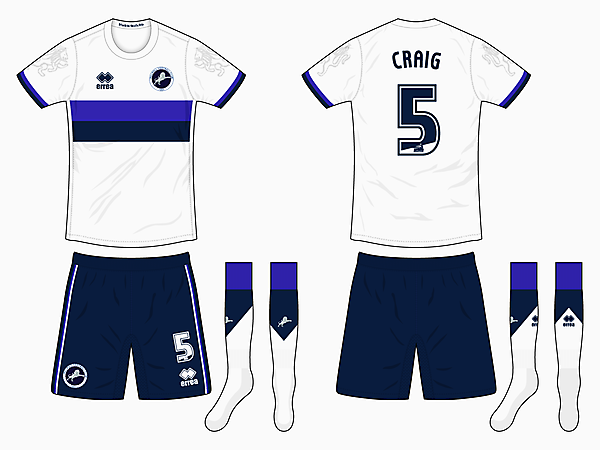 16/17 Millwall Away Kit - Errea