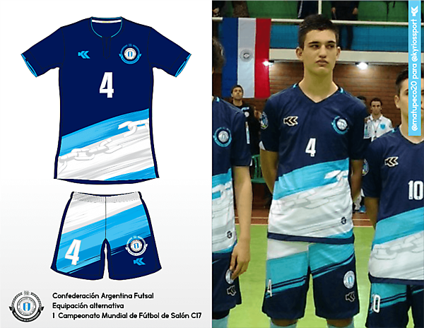 Selección Argentina Futsal. C17 AMF World Cup away kit
