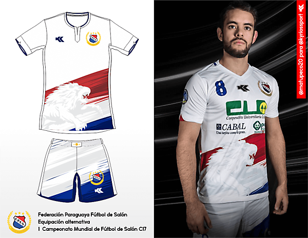 Selección Paraguaya Futsal. C17 AMF World Cup away kit