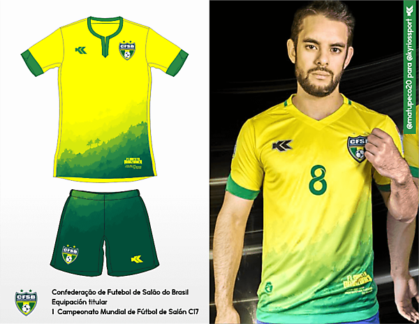 Seleçao Brasileira Futsal. C17 AMF World Cup Home kit