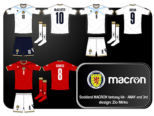 Scotland and Macron, fantasy kit AWAY and 3rd