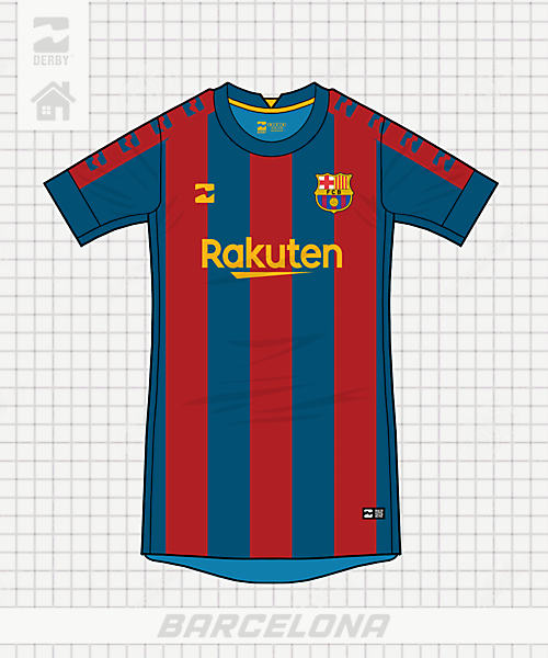 barcelona home retro derby style