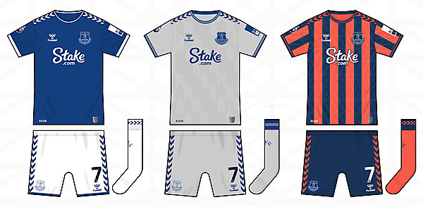 Everton 2023-24 Concept Home, Away and Third kits