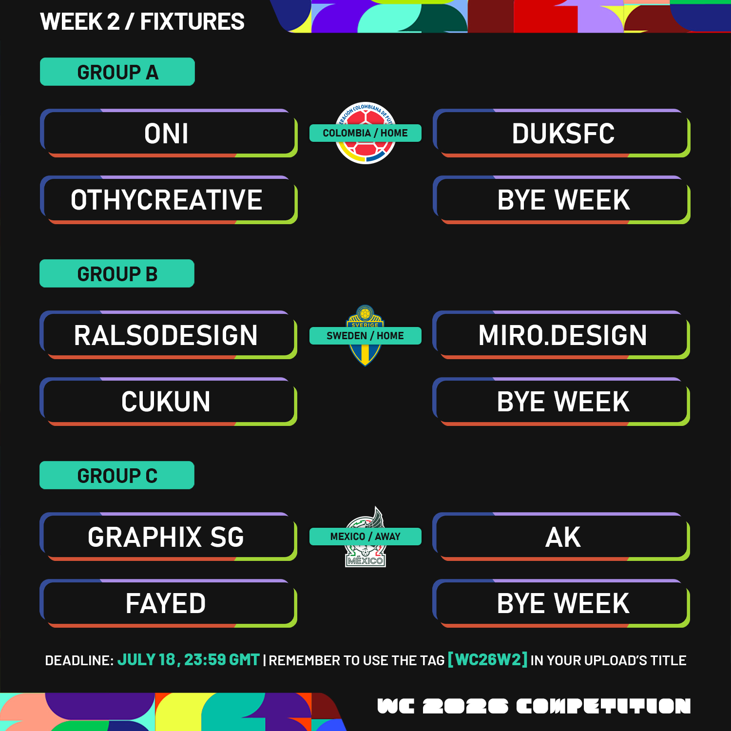 WC26 || Week 2 Fixtures